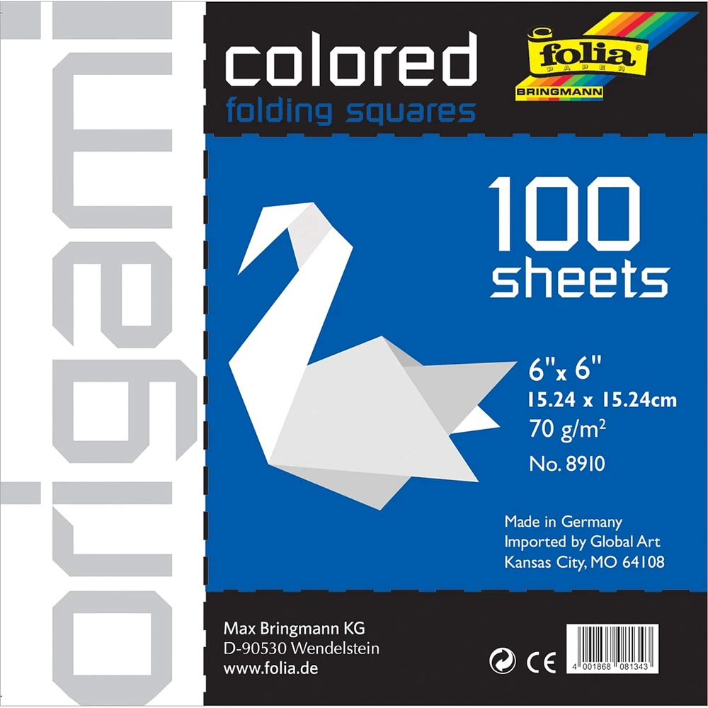 Folia® 6" Solid White Origami Paper, 100 Sheets