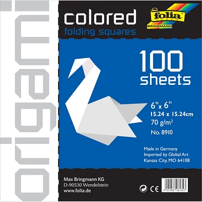 Folia® 6" Solid White Origami Paper, 100 Sheets
