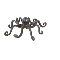 12" Black Metal Coastal Octopus Sculpture