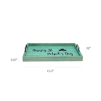 Elegant Designs™ 15.5" Happy St. Patrick's Day Serving Tray with Handles