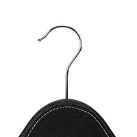 Simplify Black Vegan Leather Hangers, 3ct.