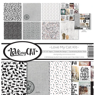 Reminisce Collection Kit 12"X12"-Love My Cat