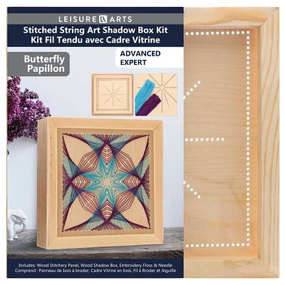 Leisure Arts® Butterfly Stitched String Art Shadow Box Kit