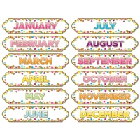 Confetti Months of the Year Magnetic Die-Cut Timesavers & Labels, 6ct.