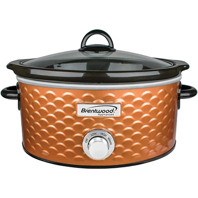 Brentwood Copper 4.5qt. Scallop-Pattern Slow Cooker