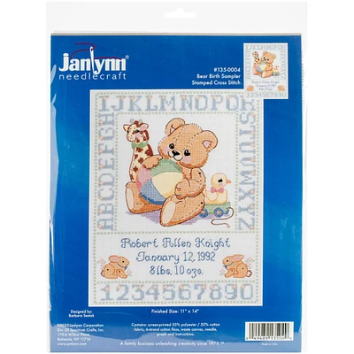 Janlynn® Bear Birth Sampler Counted Cross Stitch Kit