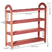 Household Essentials CedarFresh 27" 4-Tier Cedar Shoe Rack