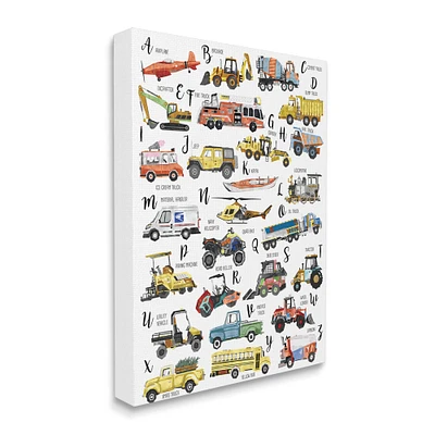 Stupell Industries ABCs of Motor Vehicles Kid's Alphabet Chart Wall Art