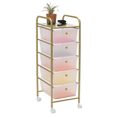 Honey Can Do Gold 5-Drawer Rolling Storage Cart