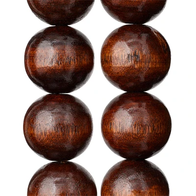 9 Pack: Brown Natural Wood Round Beads, 25mm by Bead Landing™