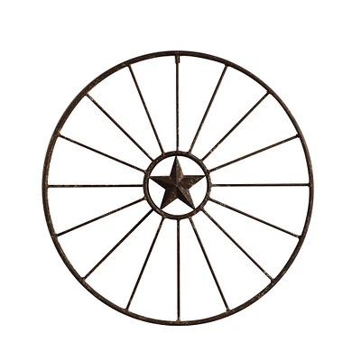 Wagon Wheel with Star Wall Décor