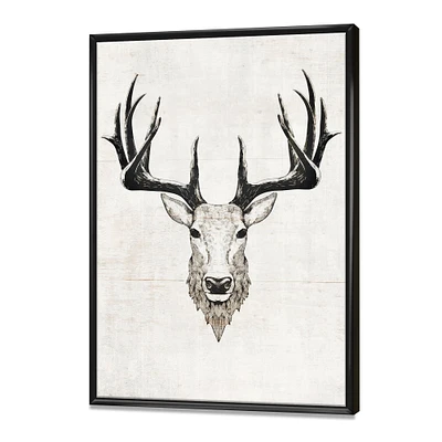 Designart - Deer Wild and Beautiful VII - Farmhouse Framed Canvas Wall Art Print