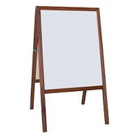 Flipside 42" x 24" Stained Marquee Easel with White Dry Erase Board & Black Chalkboard