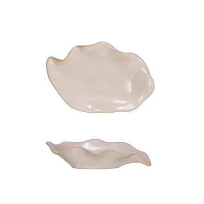 White Reactive Glaze Stoneware Soap Dish & Spoon Rest