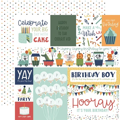 Echo Park™ Paper Co. A Birthday Wish Boy 12" x 12" Multi Journaling Cards Double-Sided Cardstock, 25 Sheets