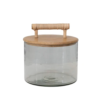 9" Glass Jar with Wooden Lid
