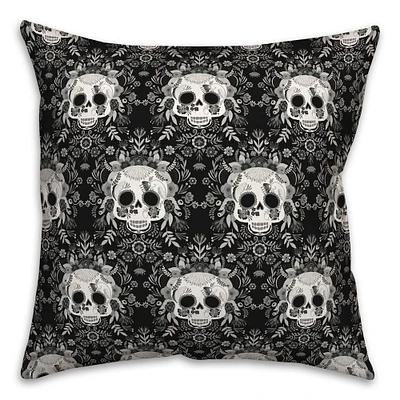 Sugar Skull Pattern 18" x 18" Throw Pillow