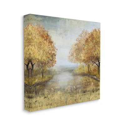 Stupell Industries Golden Autumn Tree Forest Landscape Contemporary Scene Canvas Wall Art