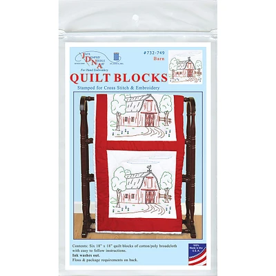 Jack Dempsey Barn Stamped For Embroidery & Cross Stitch Quilt Blocks