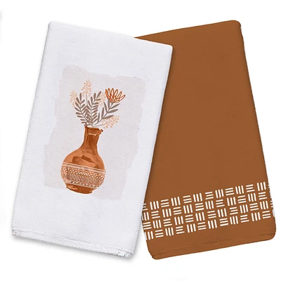 Terracotta Vase 16" x 25" Tea Towel Set of 2