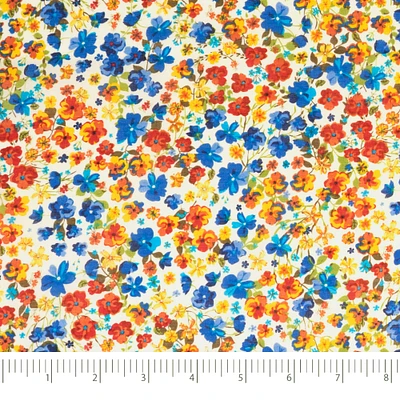 SINGER Retro Floral Cotton Lawn Fabric