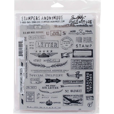 Stampers Anonymous Tim Holtz® Correspondence Cling Stamps