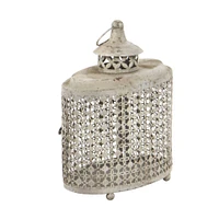 Beige Metal Rustic Lantern Set