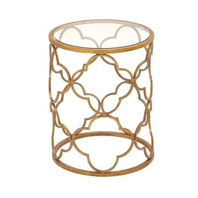 Gold Contemporary Metal Accent Table, 20" x 16"