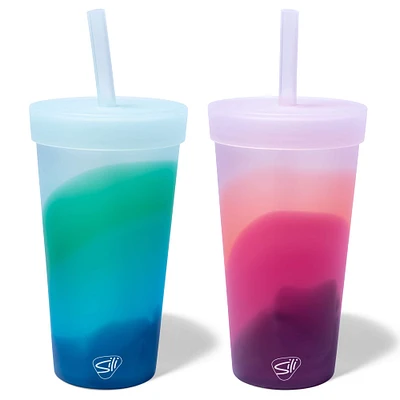 Silipint® 22oz. Mountain Air & Desert Sun Silicone Straw Tumblers