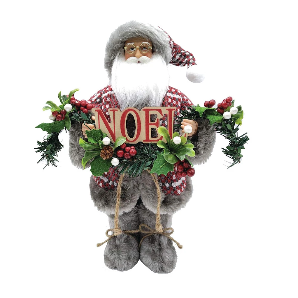 Santa's Workshop 15" Red Plaid Noel Santa