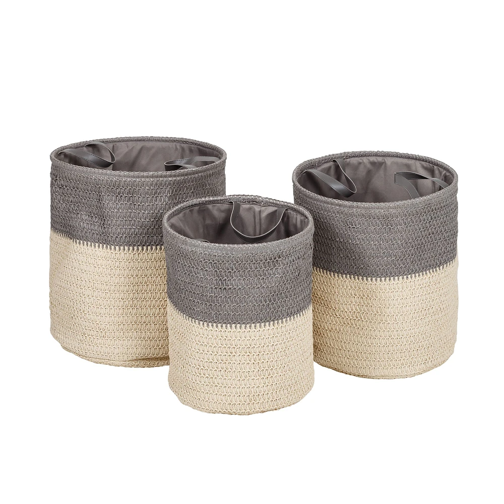 Honey Can Do Gray Flexible Laundry Basket Set