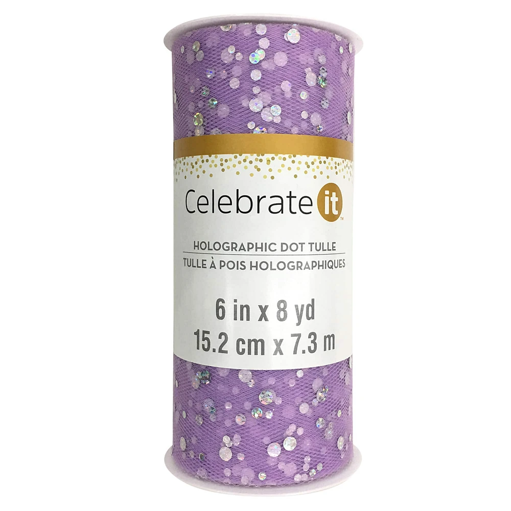 Holographic Dot Tulle by Celebrate It