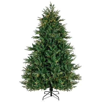 6.5ft. Pre-Lit Juniper Pine Artificial Christmas Tree, Warm White LED Lights