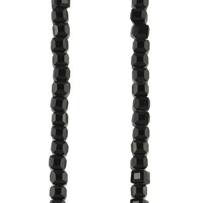 Black Faceted Glass Cube Beads, 4mm by Bead Landing™