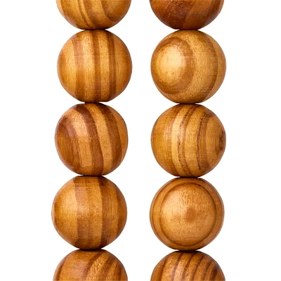 12 Pack: Natural Wooden Round Beads, 25mm by Bead Landing™