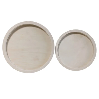 12 Pack: Round Framed Wood Tray Set by Make Market®