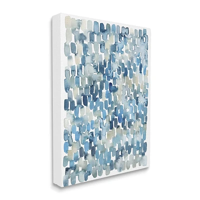 Stupell Industries Coastal Tile Abstract Soft Blue Beige Shapes Canvas Wall Art
