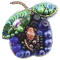 Crystal Art Beadwork Plum Brooch Kit