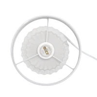 Simple Designs 11.3" Petite Off White Pleated Base Table Lamp