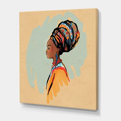 Designart - Portrait of African American Woman With Turban II