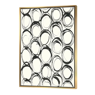 Designart - minimalist black and white II - Transitional Canvas in Gold Frame