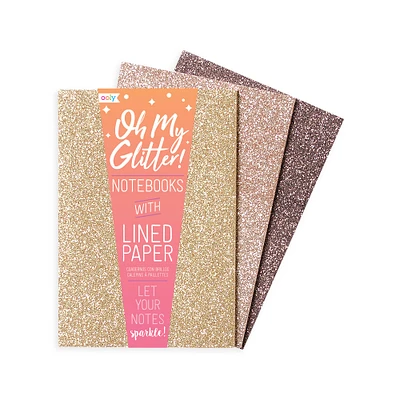 OOLY Oh My Glitter! Gold & Bronze Notebooks, 3ct.
