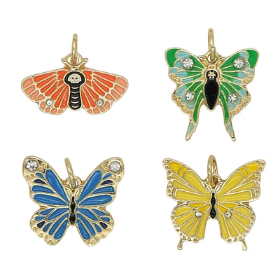 12 Pack: Enamel Butterfly Charm Mix by Bead Landing™