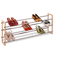 Honey Can Do 3-Tier Wood & Metal Shoe Rack