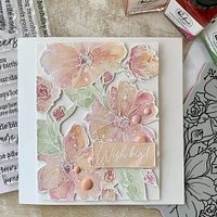 Pinkfresh Studio Floral Focus Cling Rubber Background Stamp