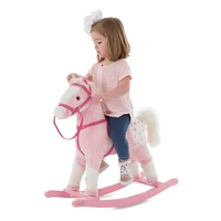 Toy Time Pink Plush Rocking Horse
