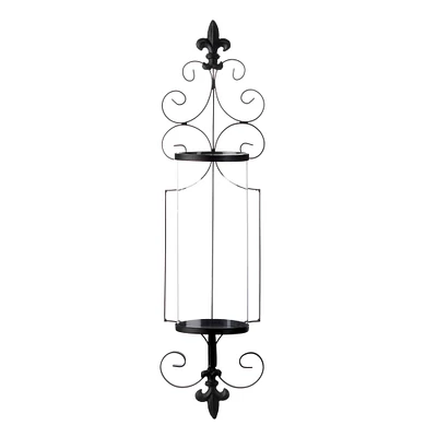 27" Fleur-De-Lis Candle Wall Sconce