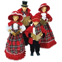 Santa's Workshop Red Plaid Carolers Set