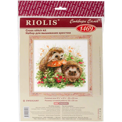 RIOLIS Hedgehogs In Lingonberries Counted Cross Stitch Kit