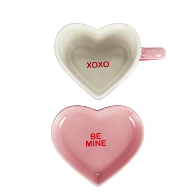 Miss Valentine Ceramic Candy Heart Mug & Saucer